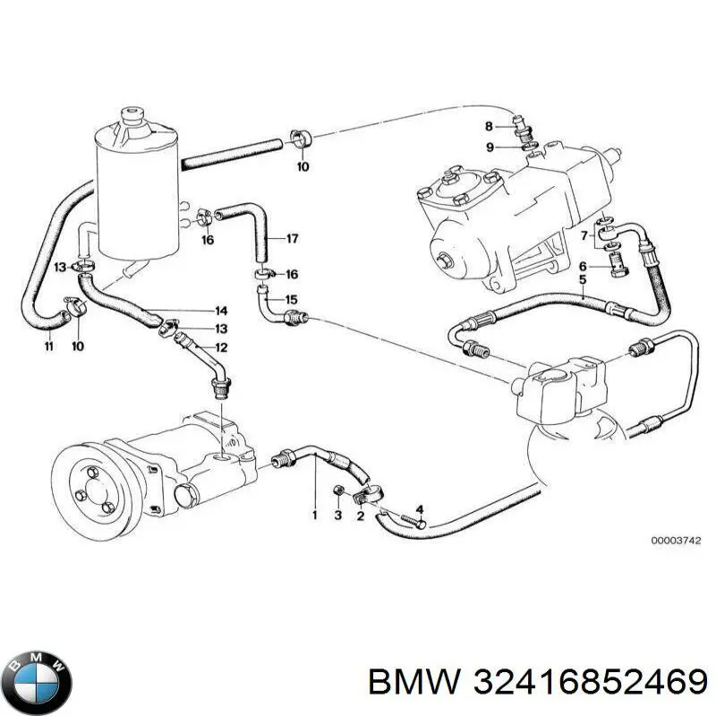 Perno de tubo de alimentación de aceite de turbocompresor BMW 32416852469