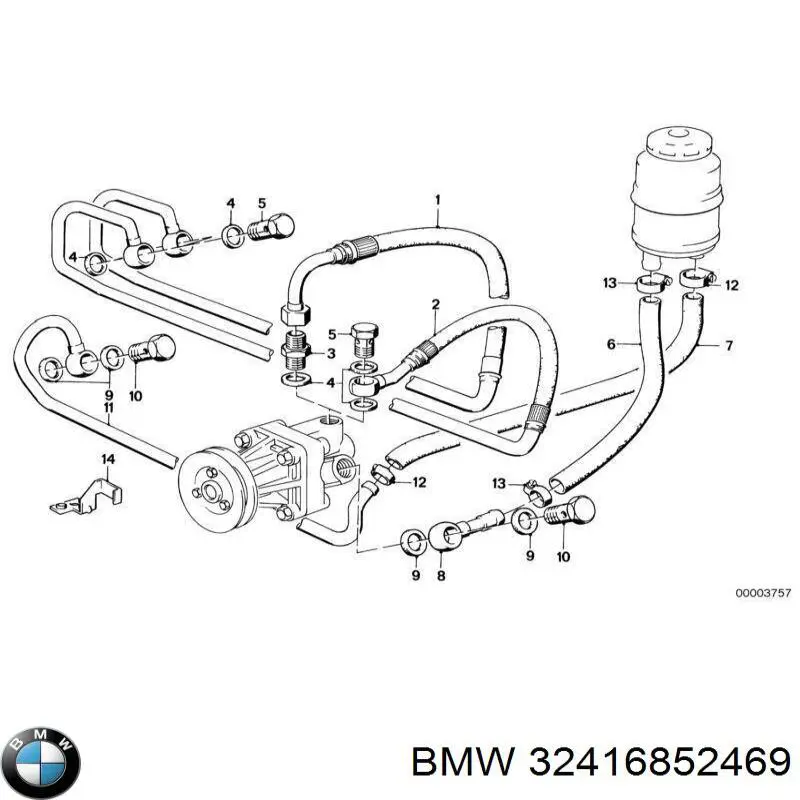 32416852469 BMW Perno de tubo de alimentación de aceite de turbocompresor