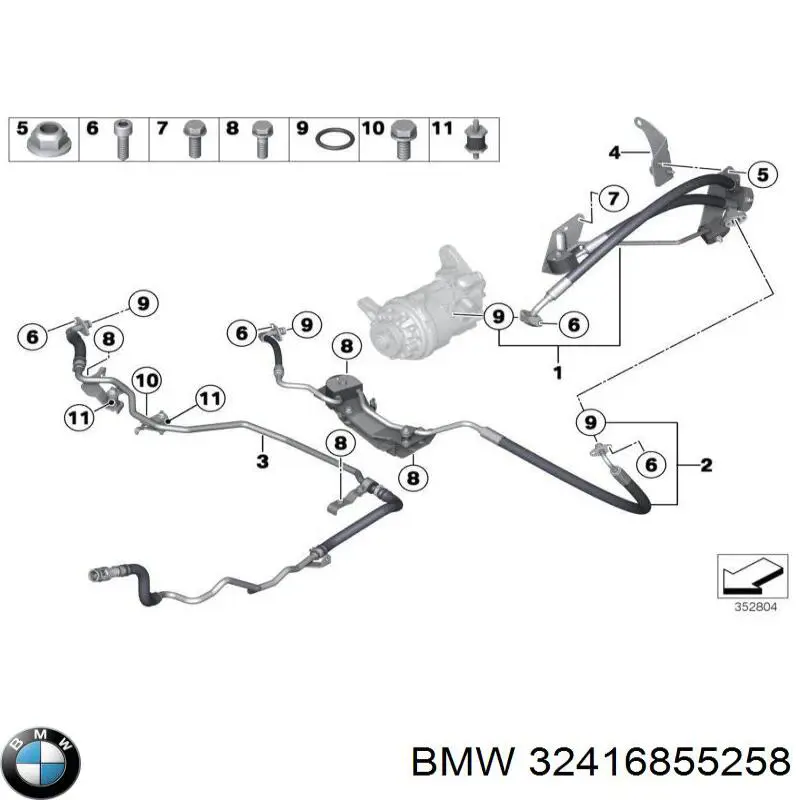 32416855258 BMW tubo de ventilacion del carter (separador de aceite)