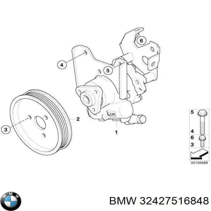 Polea de bomba de agua 32427516848 BMW