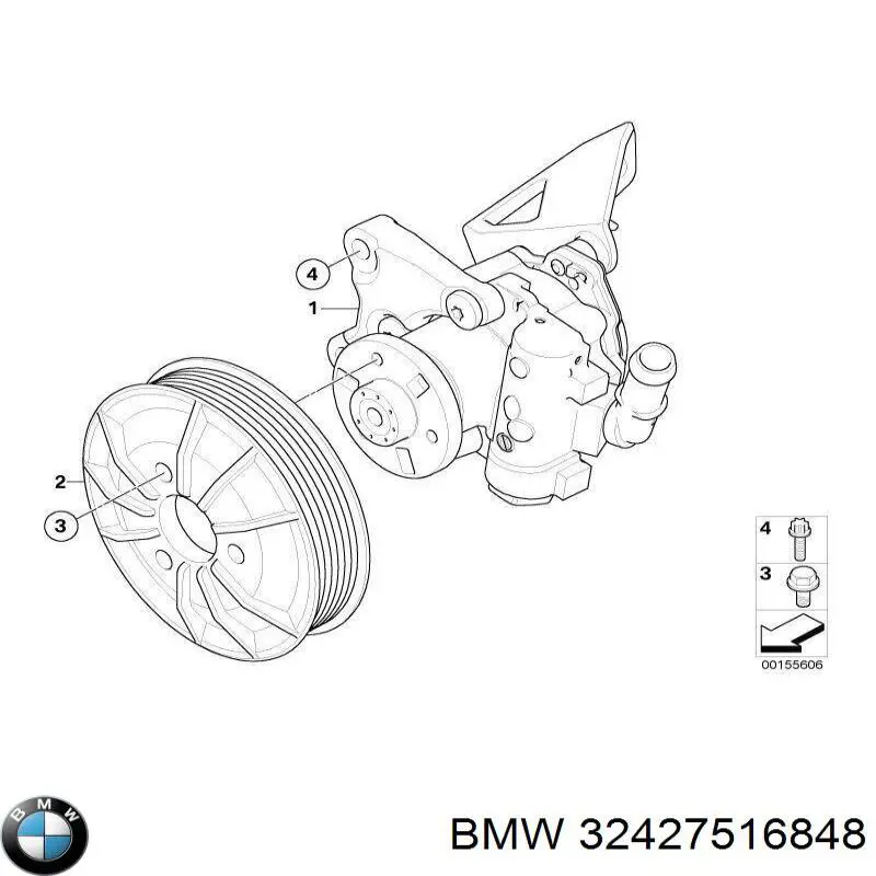 32427516848 BMW polea, bomba de agua