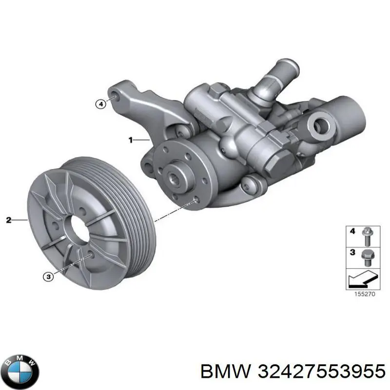 Polea de la bomba de dirección asistida BMW 32427553955 precio, desde 45,72 EUR