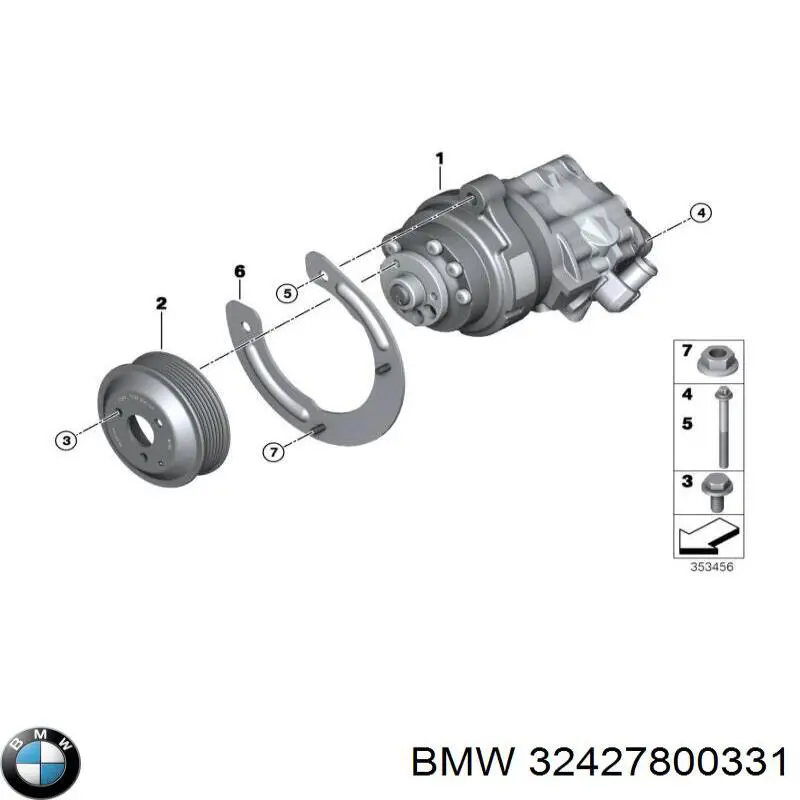 Polea de la bomba de la servodirección para BMW 5 (F10)
