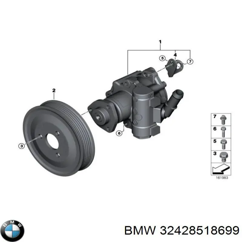 32428518699 BMW polea, servobomba