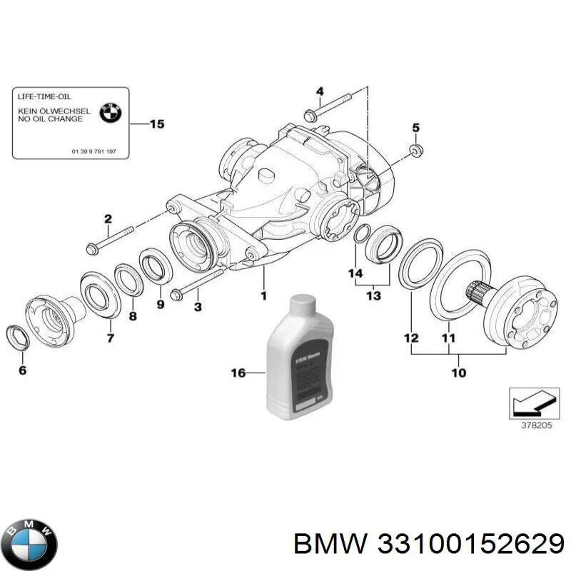 Anillo retén de semieje, eje trasero para BMW X1 (E84)