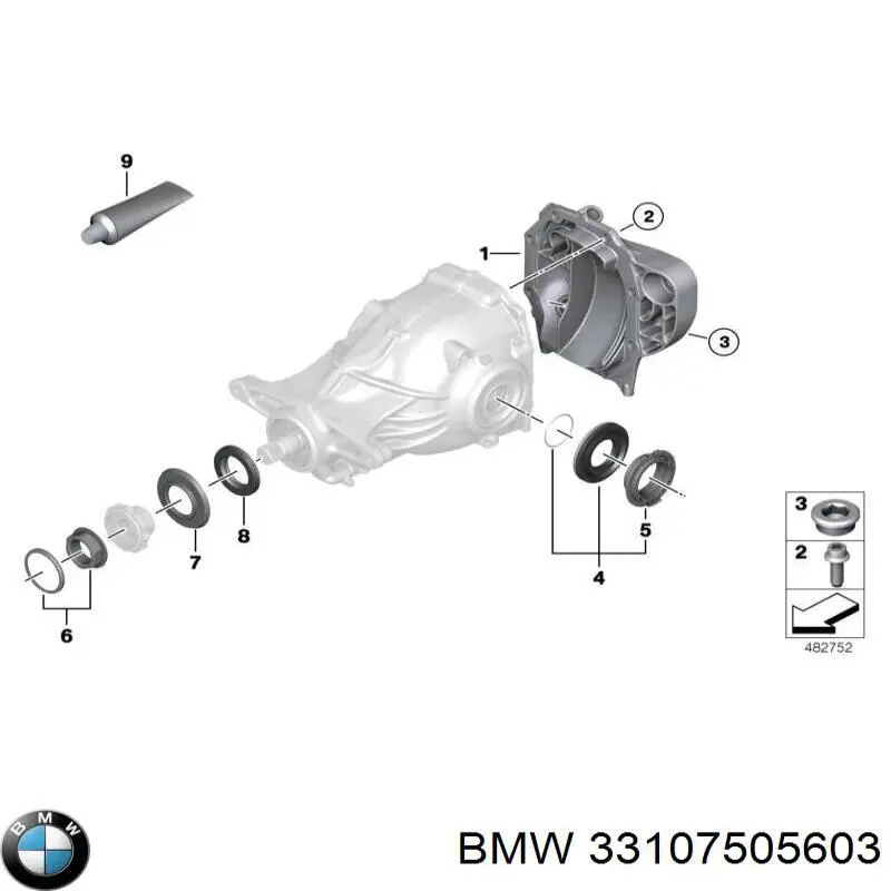 Comprar 33107505603 BMW Retén del diferencial del eje trasero