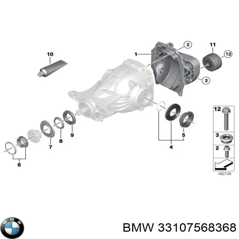 Anillo retén, diferencial eje trasero para BMW 2 (F23)