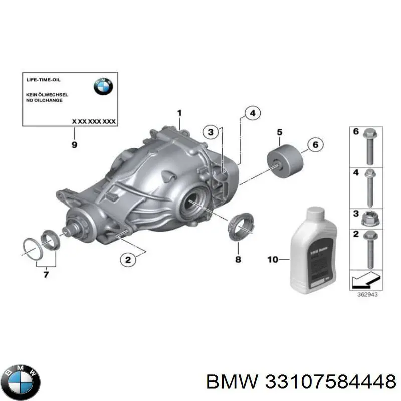 Diferencial eje trasero para BMW 7 (F01, F02, F03, F04)
