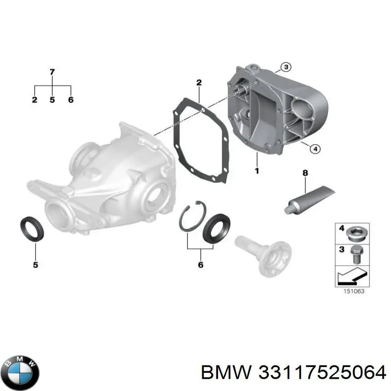 Tapon de bloqueo de eje trasero/delantero para BMW 3 (E90)