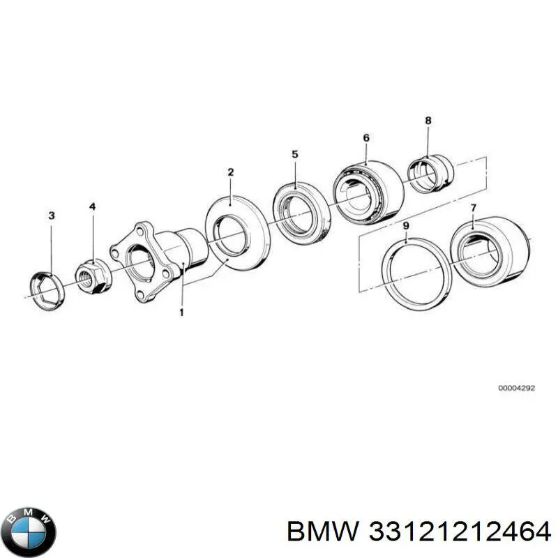 33121212464 BMW anillo retén, diferencial eje trasero