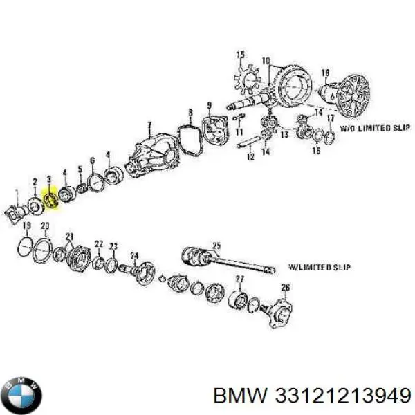 Comprar 33121213949 BMW Retén del piñón del diferencial trasero