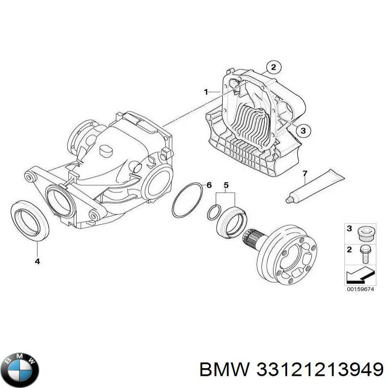Retén del piñón del diferencial trasero BMW 33121213949