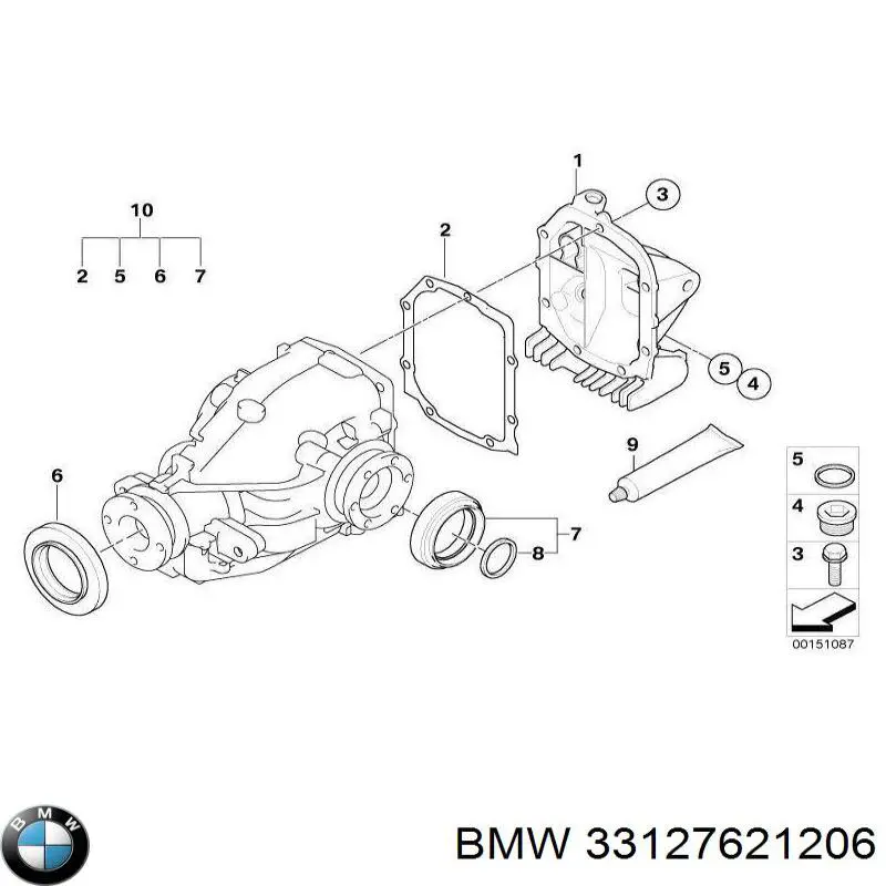 Anillo retén, Diferencial trasero para BMW 2 (F23)