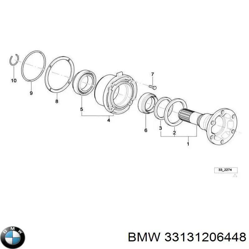 33131206448 BMW cojinete de diferencial, eje trasero