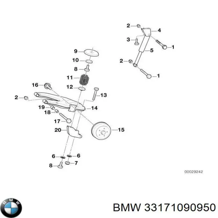 Silentblock del soporte del diferencial trasero BMW 33171090950 precio, desde 54,36 EUR