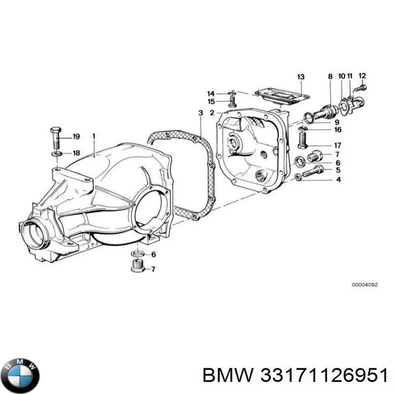 33171126951 BMW silentblock, soporte de diferencial, eje trasero, trasero