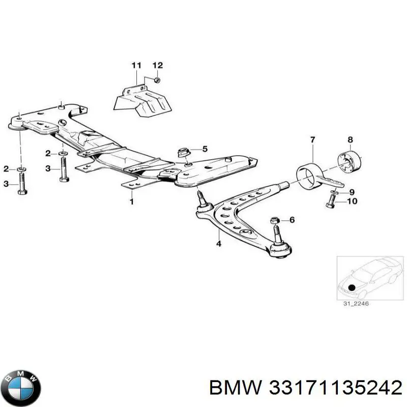 33171135242 BMW silentblock, soporte de diferencial, eje trasero, trasero