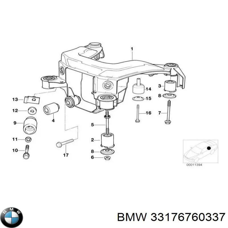 Perno de fijación del brazo inferior delantero BMW 33176760337 precio, desde 6,53 EUR
