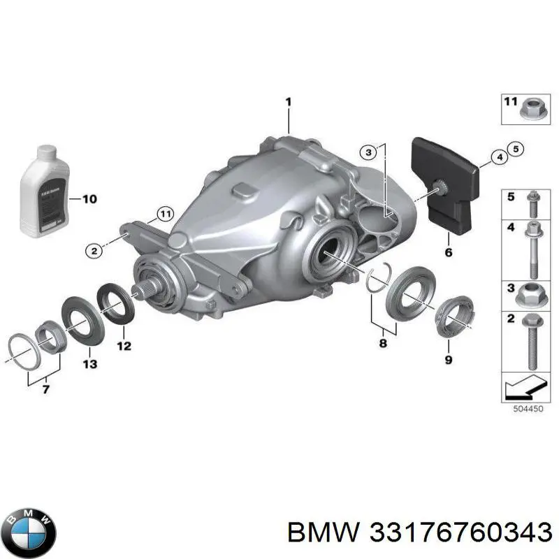 Comprar 33176760343 BMW Perno de fijación del brazo inferior delantero