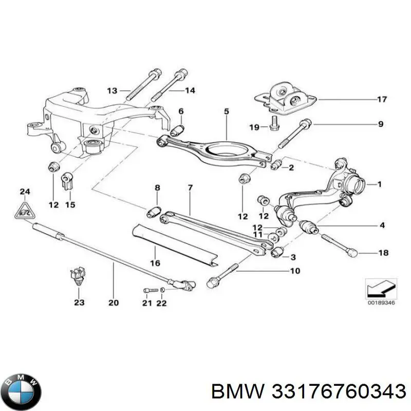 33176760343 BMW perno de fijación, brazo oscilante delantera, inferior