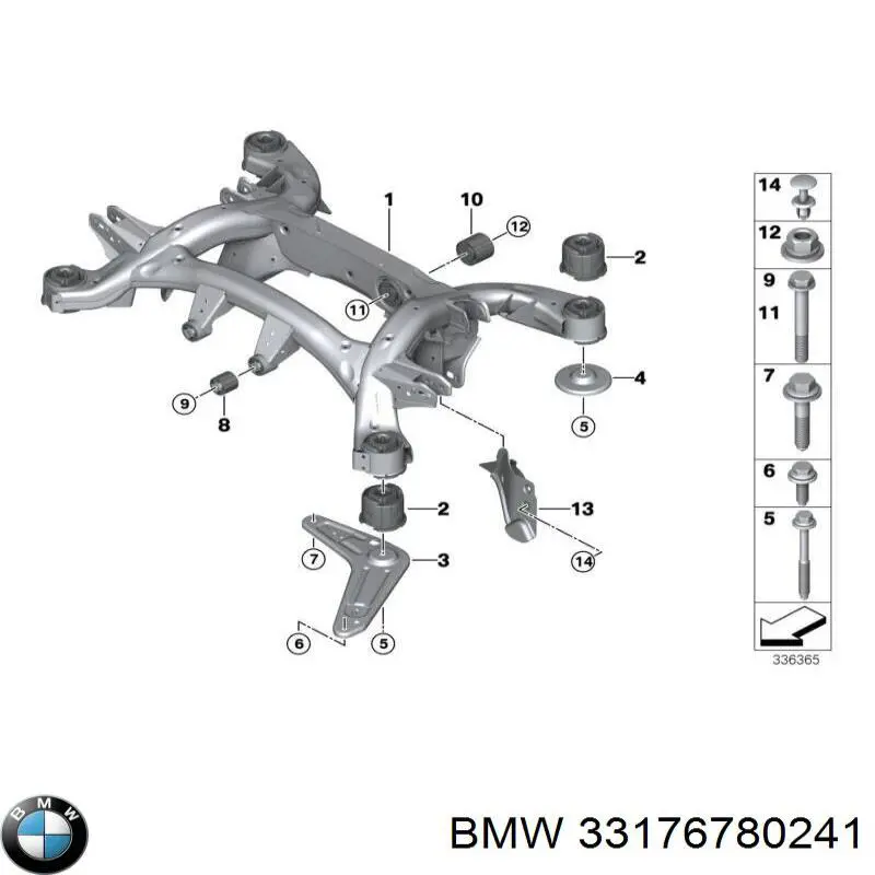 33176780241 BMW perno de fijación, brazo oscilante delantera, inferior