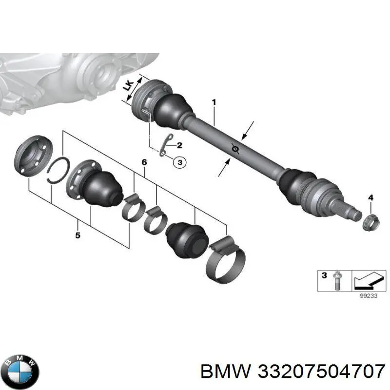 33207502941 BMW árbol de transmisión trasero