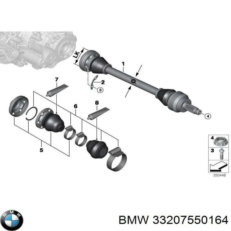 33207550164 BMW Fuelle exterior izquierdo de junta homocinética