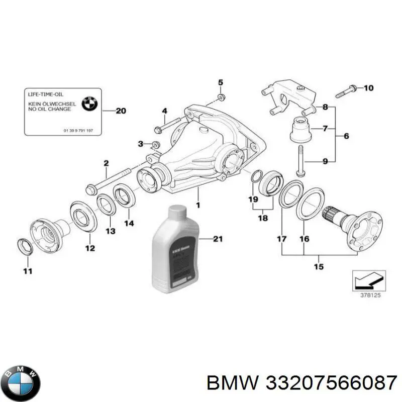 33207566087 BMW árbol de transmisión trasero izquierdo