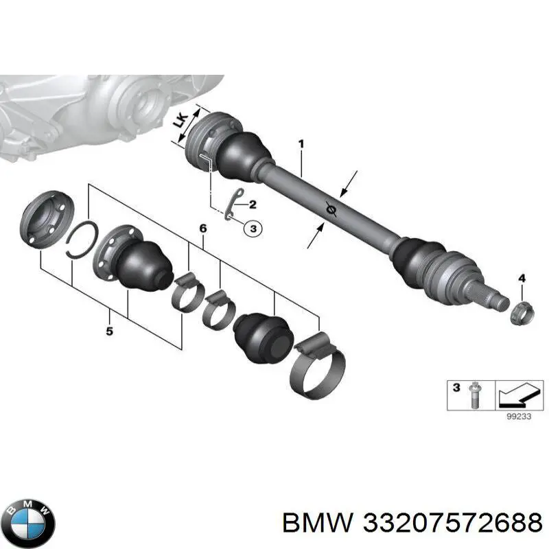 33207572688 BMW árbol de transmisión trasero