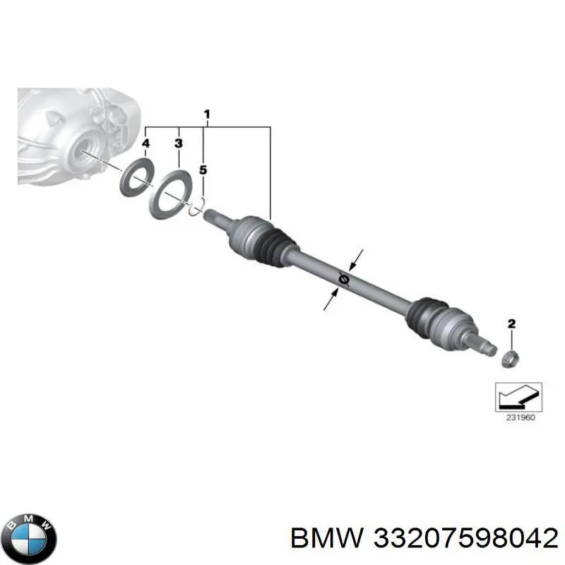 IK33 20 7 598 042 Market (OEM) árbol de transmisión trasero derecho