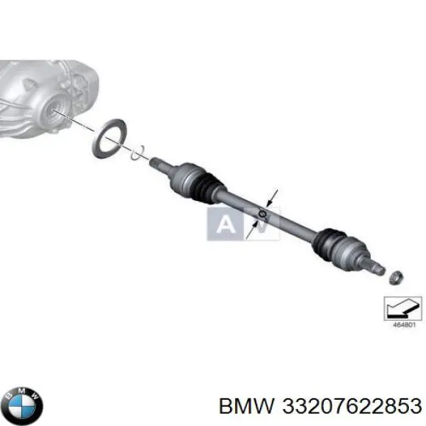 33207622853 BMW árbol de transmisión trasero izquierdo