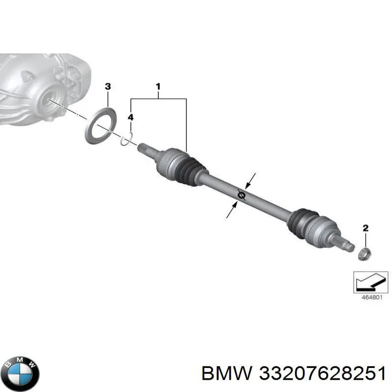 33207597673 BMW árbol de transmisión trasero izquierdo