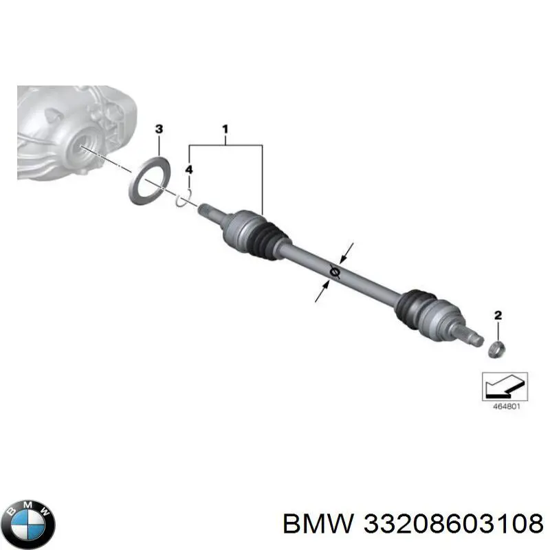 33208603108 BMW árbol de transmisión trasero derecho