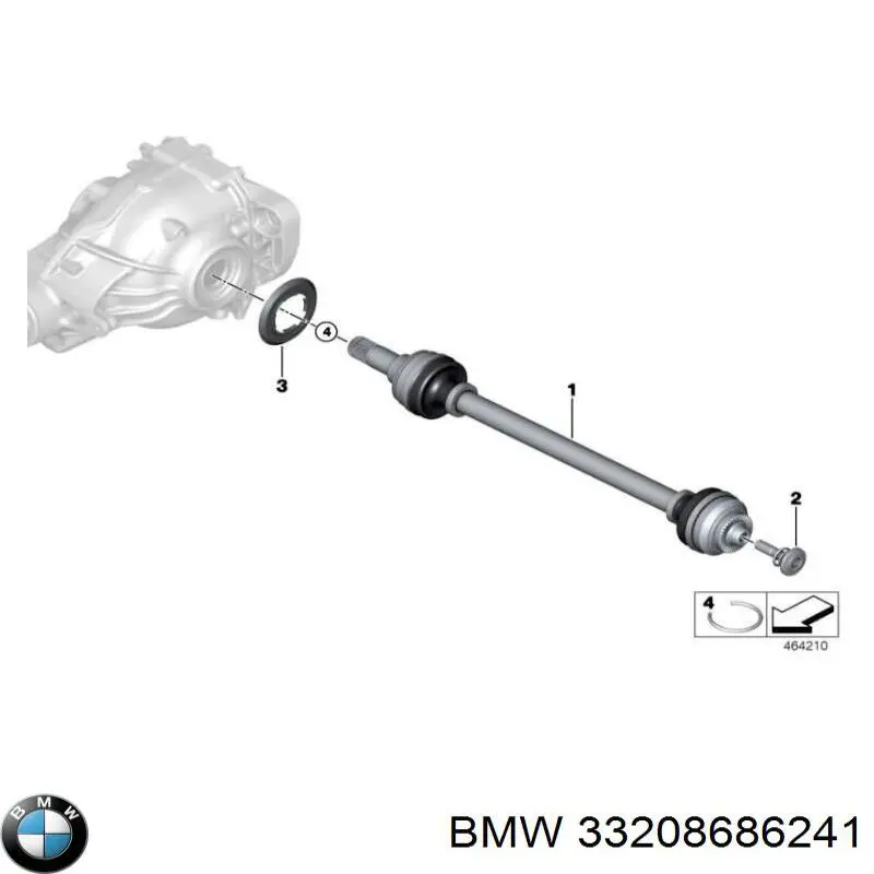 33208686241 BMW árbol de transmisión trasero izquierdo