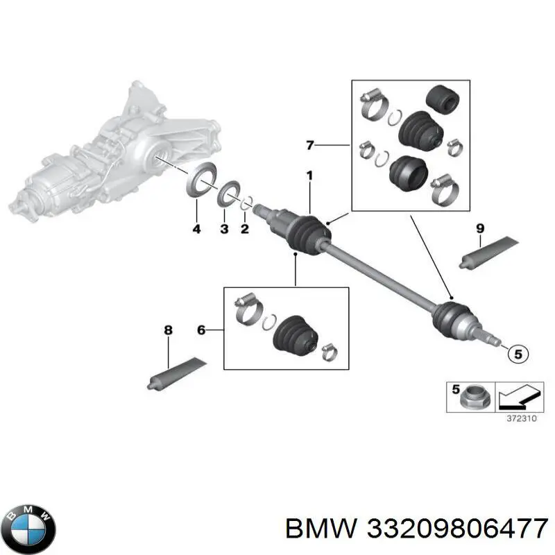 XX33209813707 Market (OEM) árbol de transmisión trasero izquierdo