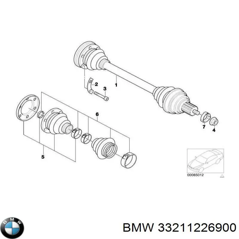 33211226900 BMW árbol de transmisión trasero