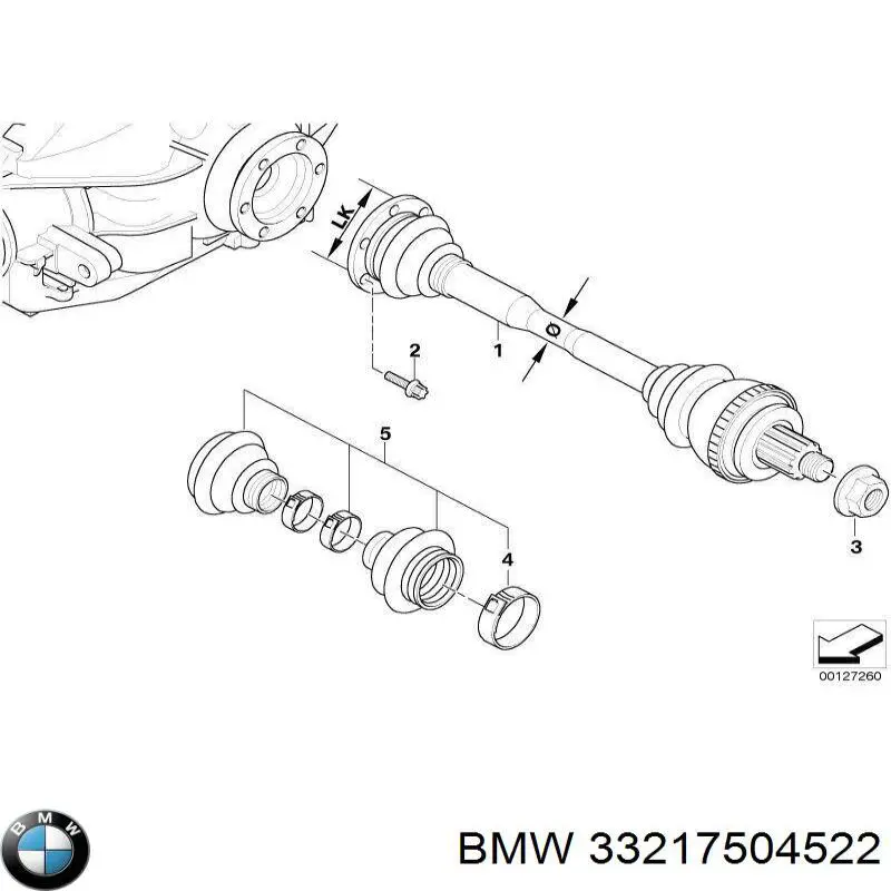 33217504522 BMW Palier trasero derecho