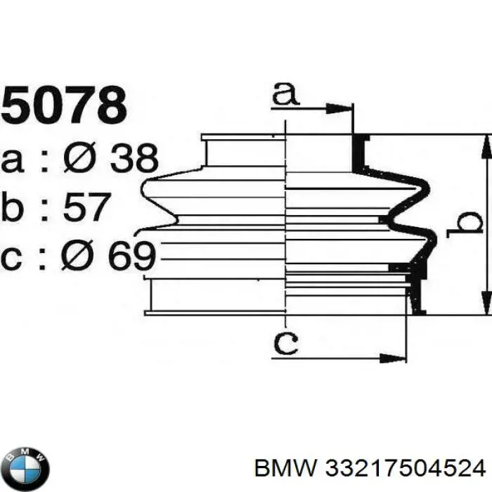 Fuelle exterior del eje de transmisión trasero BMW 33217504524 precio, desde 14,63 EUR
