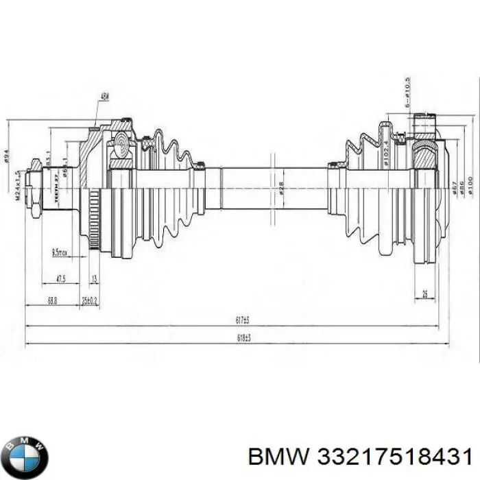 Comprar 33217518431 BMW Semieje trasero izquierdo