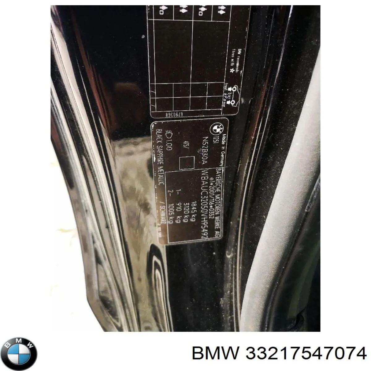 33217547074 BMW árbol de transmisión trasero derecho