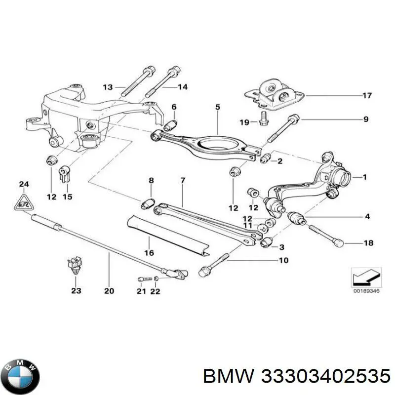 33303402535 BMW brazo suspension trasero superior izquierdo