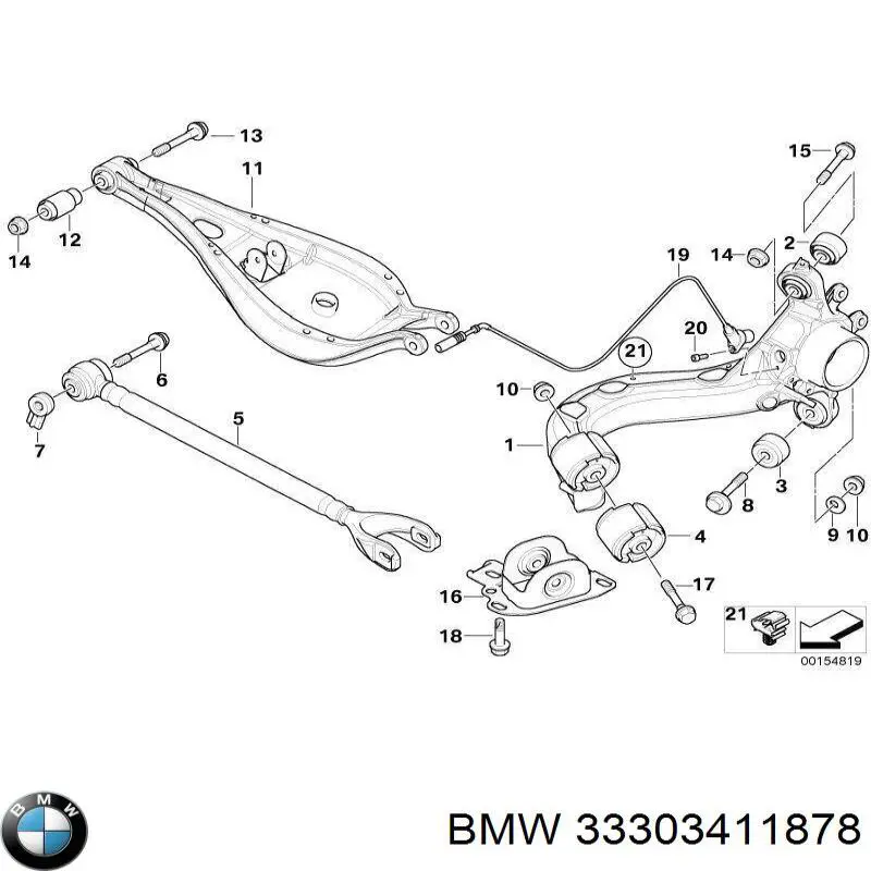 Soporte del silentblock del brazo longitudinal 33303411878 BMW