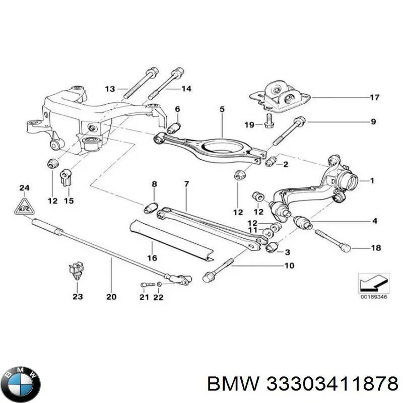 Comprar 33303411878 BMW Soporte del silentblock del brazo longitudinal