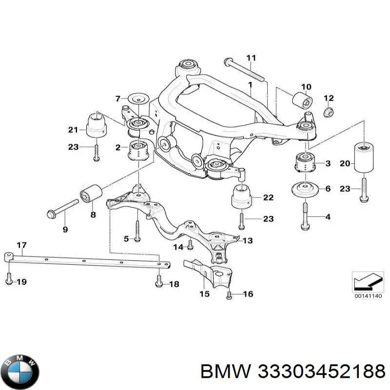 33303452188 BMW subchasis trasero soporte motor