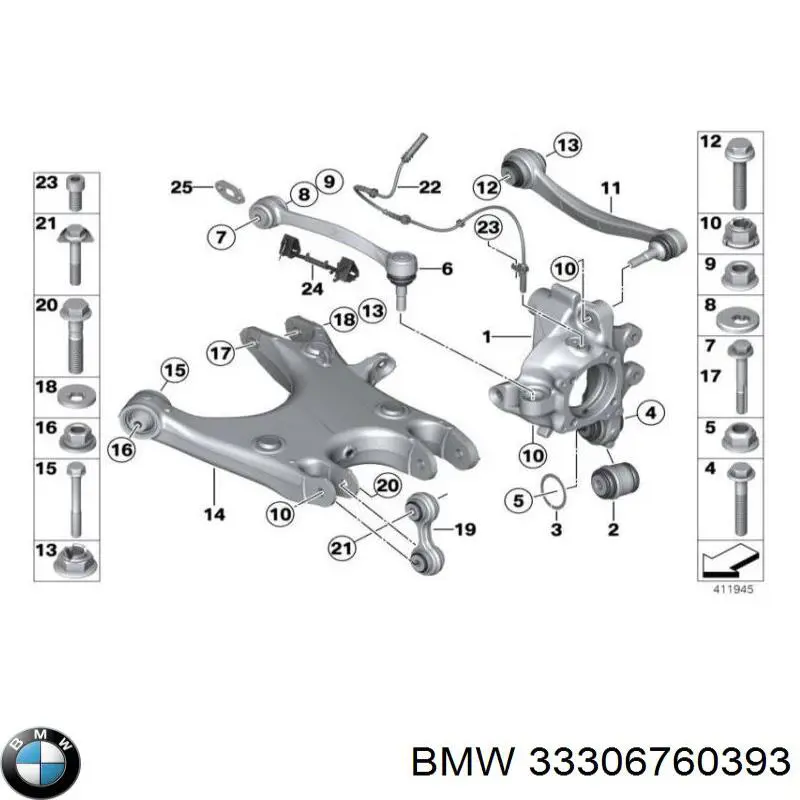 33306760393 BMW tornillo de culata