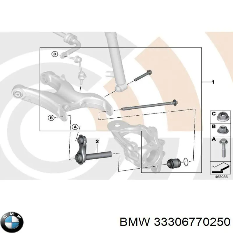 33306770250 BMW perno de fijación, brazo oscilante trasero inferior
