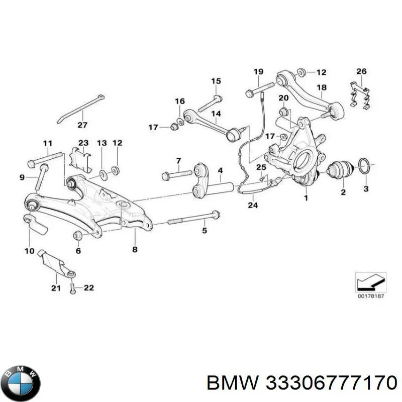 33306777170 BMW arandela cámber alineación excéntrica, eje delantero, inferior