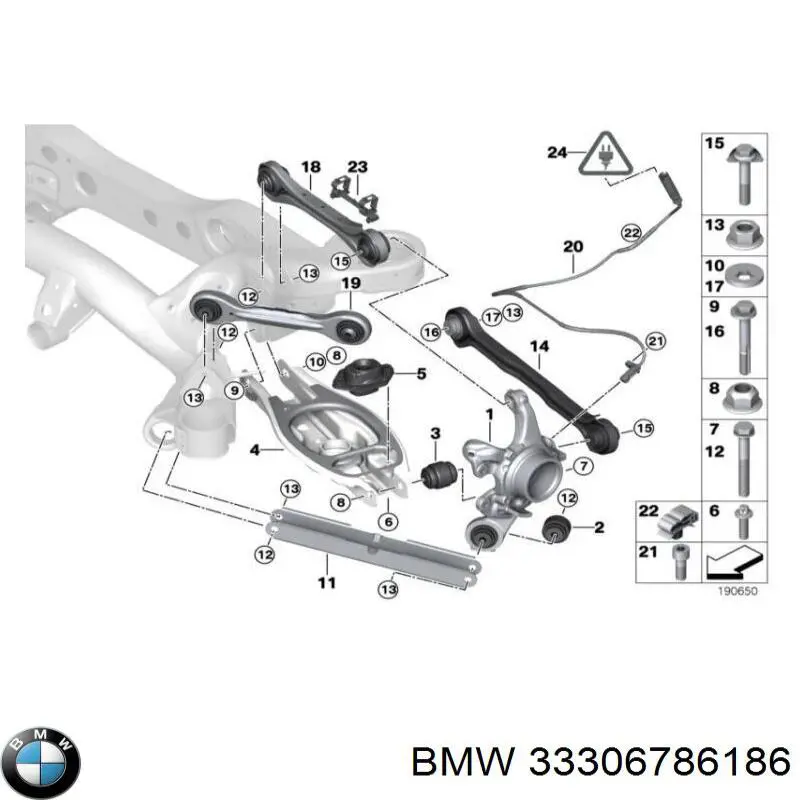 33306786186 BMW arandela cámber alineación excéntrica, eje trasero, inferior, interior