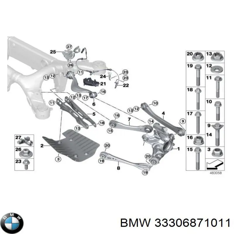 Brazo suspension trasero superior izquierdo para BMW X4 (G02, F98)