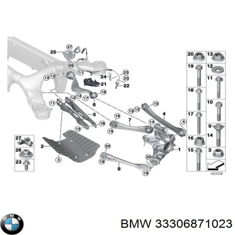 Palanca De Soporte Suspension Trasera Longitudinal Inferior Izquierda/Derecha para BMW X4 (G02, F98)